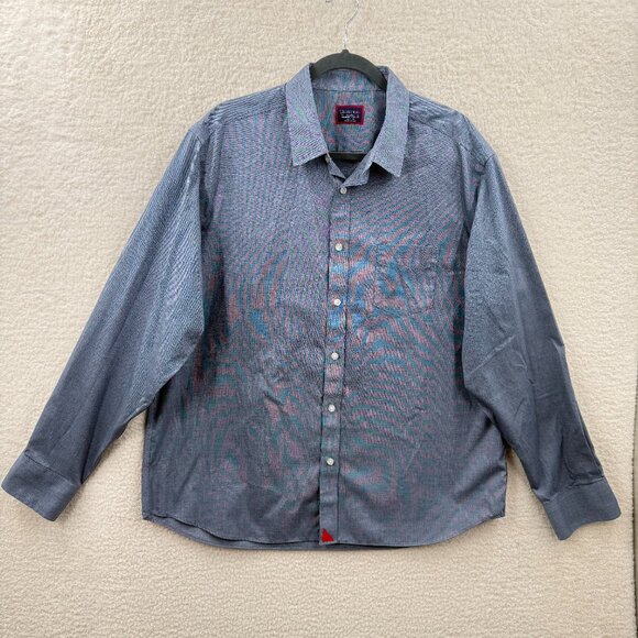 UNTUCKit Men's Relax Fit Long Sleeve Navy Blue Wrinkle Free Shirt Size XL Cotton - Picture 1 of 11